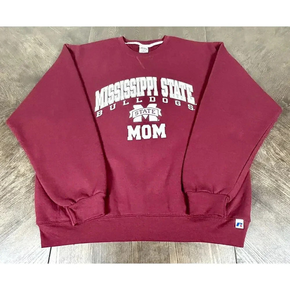 Mississippi State Bulldogs Mom Sweatshirt Crew Red Long Sleeve Adult Large L - Picture 2 of 11